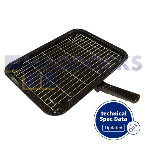 SPARES2GO Universal Backofen Herd Grill Pfanne Große Tablett Rack + Griff Set 380 X 280 Mm